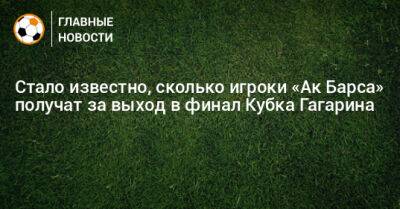 Стало известно, сколько игроки «Ак Барса» получат за выход в финал Кубка Гагарина - bombardir.ru