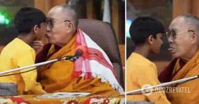 Далай Лама поцелуй с мальчиком – видео и реакция сети – прощение Далай Ламы - obozrevatel.com - Индия