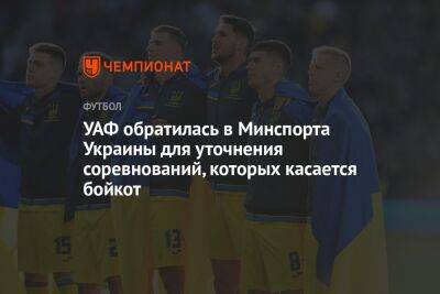 УАФ обратилась в Минспорта Украины для уточнения соревнований, которых касается бойкот - championat.com - Украина - Того