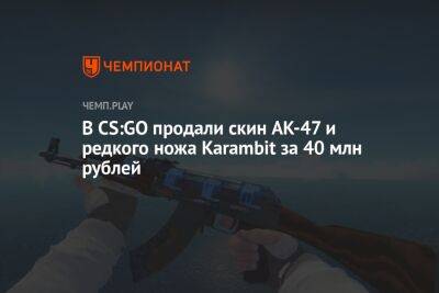 В CS:GO продали скин AK-47 и редкого ножа Karambit за 40 млн рублей - championat.com