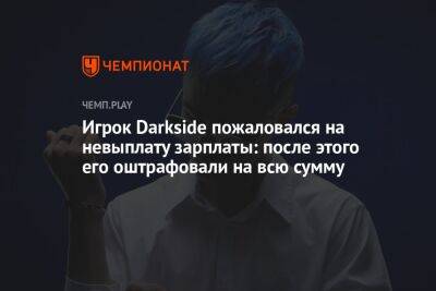 Киберспортсмен пожаловался на невыплату зарплаты: после этого его оштрафовали на всю сумму - championat.com