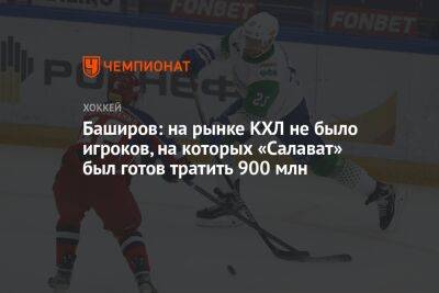 Ринат Баширов - Лев Лукин - Баширов: на рынке КХЛ не было игроков, на которых «Салават» был готов тратить 900 млн - championat.com