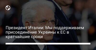 Денис Шмыгаль - Президент Италии: Мы поддерживаем присоединение Украины к ЕС в кратчайшие сроки - liga.net - Украина - Италия
