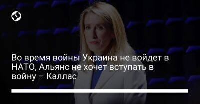 Владимир Зеленский - Кай Каллас - Во время войны Украина не войдет в НАТО, Альянс не хочет вступать в войну – Каллас - liga.net - Украина - Эстония