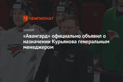 Леонид Вайсфельд - «Авангард» официально объявил о назначении Курьянова генеральным менеджером - championat.com
