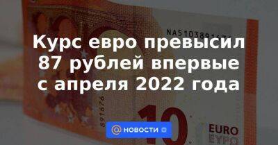 Андрей Кочетков - Михаил Зельцер - Курс евро превысил 87 рублей впервые с апреля 2022 года - smartmoney.one - Россия