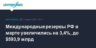 Международные резервы РФ в марте увеличились на 3,4%, до $593,9 млрд - smartmoney.one - Москва - Россия - США