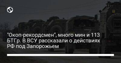 Алексей Дмитрашковский - "Окоп-рекордсмен", много мин и 113 БТГр. В ВСУ рассказали о действиях РФ под Запорожьем - liga.net - Россия - Украина - Запорожская обл. - Запорожье