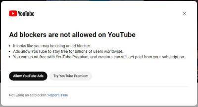 YouTube в качестве эксперимента начал блокировать блокировщиков рекламы — функция ограничивает воспроизведение видео и «предлагает» купить Premium - smartmoney.one