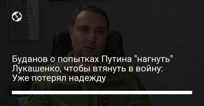 Владимир Путин - Александр Лукашенко - Кирилл Буданов - Буданов о попытках Путина "нагнуть" Лукашенко, чтобы втянуть в войну: Уже потерял надежду - liga.net - Россия - Украина - Белоруссия