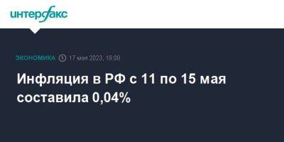 Инфляция в РФ с 11 по 15 мая составила 0,04% - smartmoney.one - Москва - Россия