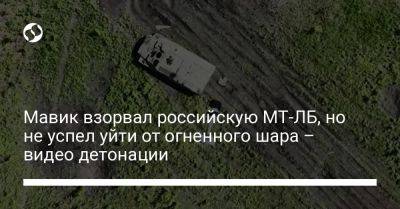 Мавик взорвал российскую МТ-ЛБ, но не успел уйти от огненного шара – видео детонации - liga.net - Украина