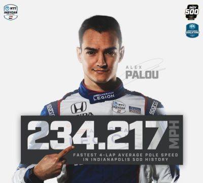 Алексей Палоу - Indy 500: Поул выиграл Алекс Палоу, установив новый рекорд - f1news.ru - Москва