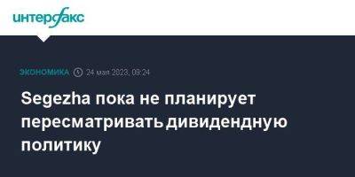 Segezha пока не планирует пересматривать дивидендную политику - smartmoney.one - Москва