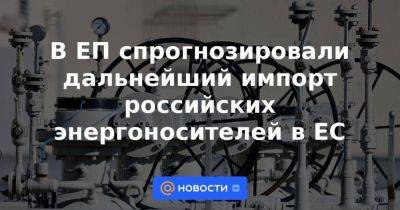 В ЕП спрогнозировали дальнейший импорт российских энергоносителей в ЕС - smartmoney.one - Россия - Германия