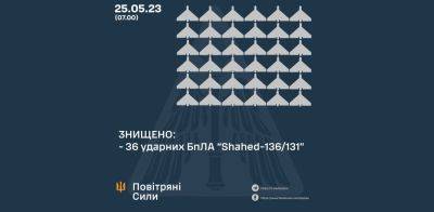 Ночью над Украиной сбили 36 «Шахедов» — все, что смогла запустить армия врага - objectiv.tv - Россия - Украина