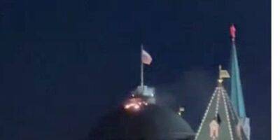 Владимир Путин - В сети появилось видео горящей крыши Кремля после атаки беспилотника - nv.ua - Россия - Украина