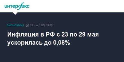 Инфляция в РФ с 23 по 29 мая ускорилась до 0,08% - smartmoney.one - Москва - Россия