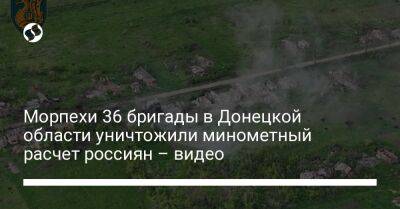 Морпехи 36 бригады в Донецкой области уничтожили минометный расчет россиян – видео - liga.net - Украина - Донецкая обл.