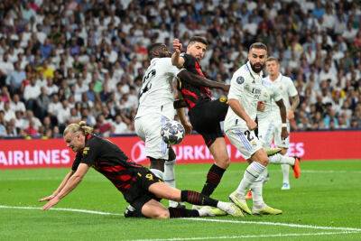 Андрей Лунин - Кевин Де-Брейн - Реал на своем поле сыграл вничью с Манчестер Сити в первом полуфинале Лиги чемпионов - sportarena.com - Украина - Мадрид