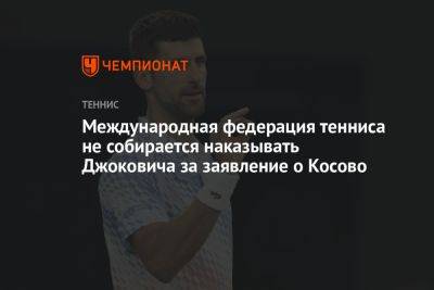 Джокович Новак - Международная федерация тенниса не собирается наказывать Джоковича за заявление о Косове - championat.com - Франция - Сербия - Косово - Косове