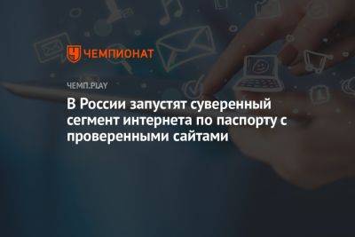 Андрей Свинцов - В России запустят суверенный сегмент интернета по паспорту с проверенными сайтами - championat.com - Россия