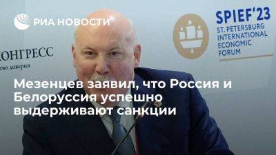 Дмитрий Мезенцев - Мезенцев: есть признаки, показывающие, что Россия и Белоруссия успешно выдерживают санкции - smartmoney.one - Россия - Санкт-Петербург - Белоруссия