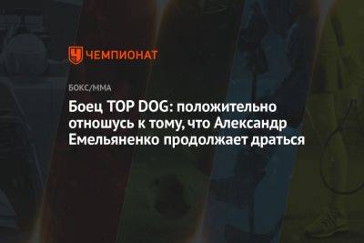 Александр Емельяненко - Боец TOP DOG: положительно отношусь к тому, что Александр Емельяненко продолжает драться - championat.com - Майкоп