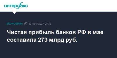 Чистая прибыль банков РФ в мае составила 273 млрд руб. - smartmoney.one - Москва - Россия