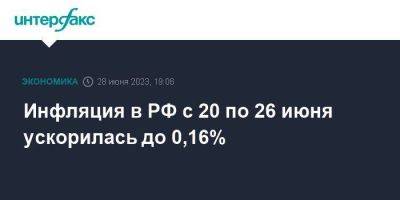 Инфляция в РФ с 20 по 26 июня ускорилась до 0,16% - smartmoney.one - Москва - Россия