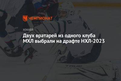 Двух вратарей из одного клуба МХЛ выбрали на драфте НХЛ-2023 - championat.com - Россия - Югра