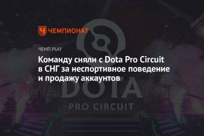 Команду сняли с Dota Pro Circuit в СНГ за неспортивное поведение и продажу аккаунтов - championat.com