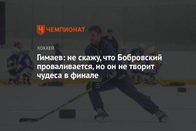 Сергей Гимаев - Гимаев: не скажу, что Бобровский проваливается, но он не творит чудеса в финале - championat.com - шт.Флорида