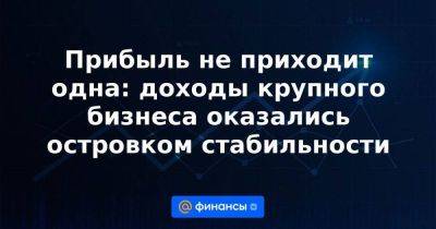 Прибыль не приходит одна: доходы крупного бизнеса оказались островком стабильности - smartmoney.one