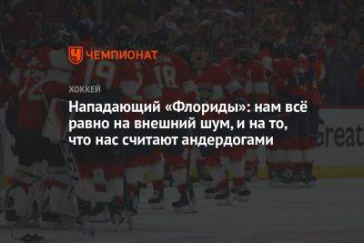 Нападающий «Флориды»: нам всё равно на внешний шум, и на то, что нас считают андердогами - championat.com - шт.Флорида