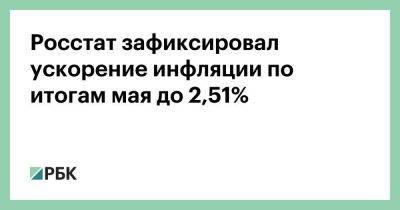 Максим Решетников - Росстат зафиксировал ускорение инфляции по итогам мая до 2,51% - smartmoney.one - Россия