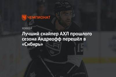 Лучший снайпер АХЛ прошлого сезона Андреофф перешёл в «Сибирь» - championat.com - Лос-Анджелес - Нью-Йорк - Канада - Нью-Йорк