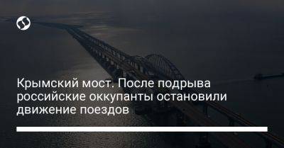 Крымский мост. После подрыва российские оккупанты остановили движение поездов - liga.net - Украина