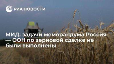 МИД: ни одна из пяти задач меморандума Россия — ООН по зерновой сделке не была выполнена - smartmoney.one - Россия - Украина - Турция - Одесса - Тольятти