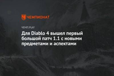 Для Diablo 4 вышел первый большой патч 1.1 с новыми предметами и аспектами - championat.com