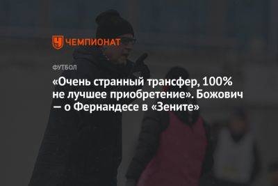 Марио Фернандес - Миодраг Божович - «Очень странный трансфер, 100% не лучшее приобретение». Божович — о Фернандесе в «Зените» - championat.com - Москва