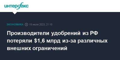 Владимир Путин - Дмитрий Патрушев - Производители удобрений из РФ потеряли $1,6 млрд из-за различных внешних ограничений - smartmoney.one - Москва - Россия