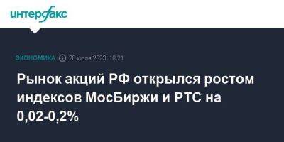 Елен Кожухов - Алексей Головинов - Рынок акций РФ открылся ростом индексов МосБиржи и РТС на 0,02-0,2% - smartmoney.one - Москва - Россия