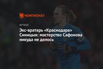 Экс-вратарь «Краснодара» Синицын: мастерство Сафонова никуда не делось - championat.com - Краснодар