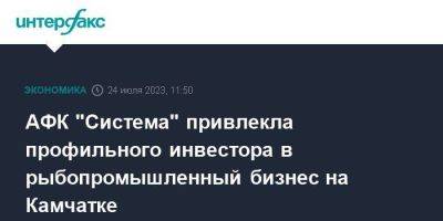 АФК "Система" привлекла профильного инвестора в рыбопромышленный бизнес на Камчатке - smartmoney.one - Москва