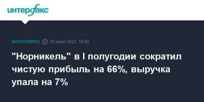 "Норникель" в I полугодии сократил чистую прибыль на 66%, выручка упала на 7% - smartmoney.one - Москва