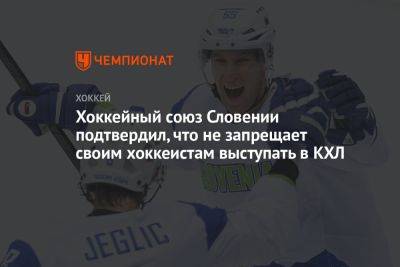 Хоккейный союз Словении подтвердил, что не запрещает своим хоккеистам выступать в КХЛ - championat.com - Швеция - Финляндия - Словения - Чехия - Хабаровск - Словакия