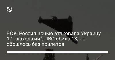 ВСУ: Россия ночью атаковала Украину 17 "шахедами". ПВО сбила 13, но обошлось без прилетов - liga.net - Россия - Украина