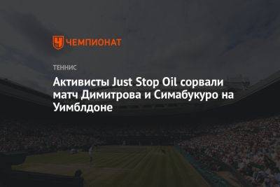 Григор Димитров - Активисты Just Stop Oil сорвали матч Димитрова и Симабукуро на Уимблдоне - championat.com - Англия - Япония - Болгария