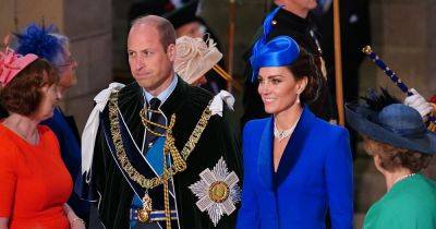 принц Уильям - Кейт Миддлтон - Камилла Паркер-Боулз - королева Камилла - король Чарльз - Чарльз III (Iii) - Кейт Миддлтон в синем наряде и колье покойной королевы посетила коронацию в Шотландии - focus.ua - Украина - Шотландия